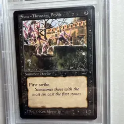 MTG Arabian Nights Stone - Throw - "Devils" BANNED BGS 9 Mint Dark 9.5 sub 1993 - Image 3