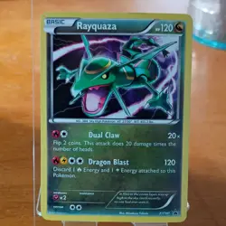 Pokemon Rayquaza XY141 black star Promo XY Holo 120HP Dual Claw Dragon Blast - Image 1