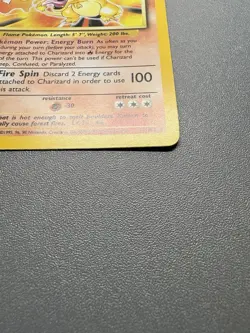 1999 POKEMON BASE SET UNLIMITED CHARIZARD HOLO 4/102 RARE VINTAGE MP - Image 2