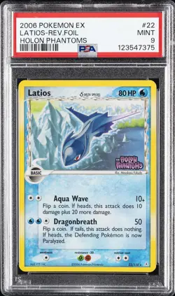 2006 POKEMON EX HOLON PHANTOMS #22 LATIOS-REVERSE FOIL PSA 9 - Image 1