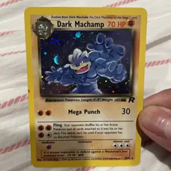 Pokemon Dark Machamp 10/82 Team Rocket Unlimited Holo Damaged - Image 1