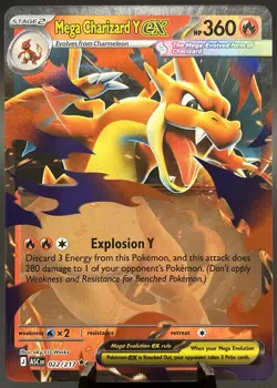 Mega Charizard Y ex 022/217 Ascended Heroes Double Rare Holo Pokemon TCG NM - Image 1