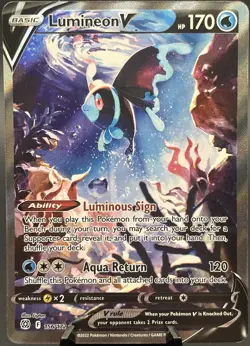 Lumineon V 156/172 Brilliant Stars Alt Art Ultra Rare Holo Pokemon TCG NM - Image 1