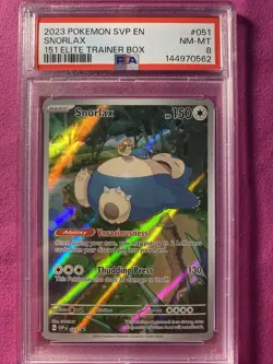 2023 POKEMON SVP EN-SV BLACK STAR PROMO 151 ELITE TRAINER BOX #051 SNORLAX PSA 8 - Image 1