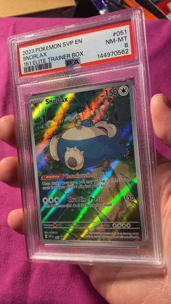 2023 POKEMON SVP EN-SV BLACK STAR PROMO 151 ELITE TRAINER BOX #051 SNORLAX PSA 8 - Image 2