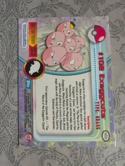 Pokemon TCG Exeggcute Topps #102 Blue Logo 1st Print Lp (Chrome) Holo - Image 2
