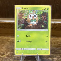 Pokemon TCG 2016 McDonald's Promo 1/12 Rowlet Holo Rare LP - Image 1
