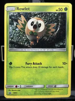 Pokemon TCG - ROWLET - SM01 - SEQUIN HOLO - GENERAL MILLS PROMO (2016) - LP - Image 3