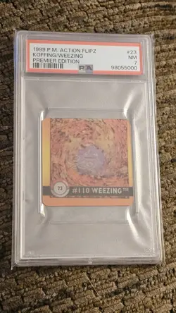 1999 Pokemon Action Flipz KOFFING - WEEZING #23 Premier Edition PSA 7 - Image 1