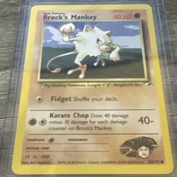 Pokemon TCG Brock's Mankey Gym Heroes 68/132 Regular Unlimited Common - Image 1
