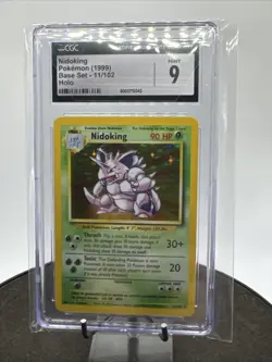 1999 Pokemon Base Set Unlimited Nidoking Holo Rare 11/102 CGC Mint 9 - Image 1