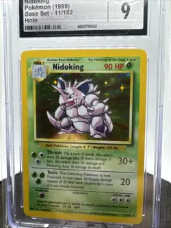 1999 Pokemon Base Set Unlimited Nidoking Holo Rare 11/102 CGC Mint 9 - Image 3