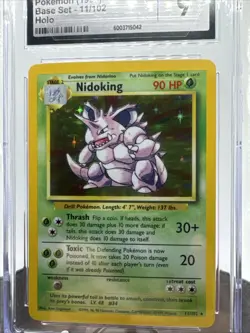 1999 Pokemon Base Set Unlimited Nidoking Holo Rare 11/102 CGC Mint 9 - Image 4