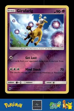 2018 Pokemon SM Lost Thunder 94/214 Girafarig Reverse - Image 1