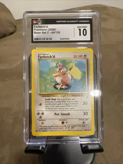 Farfetch'd #40 Pokemon Base Set 2 40/130 CGC 10 Gem Mint Graded - Image 1