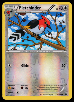 Pokemon Card - XY - Steam Siege Fletchinder 95/114 Reverse Holo - NM - Image 1
