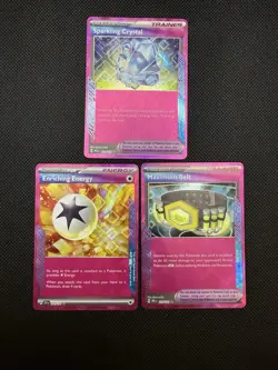 Prismatic Evolutions Pokemon Tool Card Lot - 3 Unique Cards - Image 1