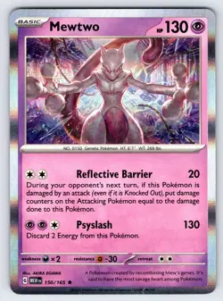 Mewtwo 150/165 2023 S&V Pokemon 151 Set Pokemon Card TCG Nintendo Holo Rare - Nm - Image 1