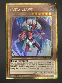 YUGIOH SANTA CLAWS SECRET GOLD ULTRA 1ST V. GOOD CONDITION PGL2-EN021 - Image 1