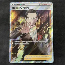 Pokemon TCG Card Boss’s Orders Giovanni 189/192 Rebel Clash Full Art Trainer - Image 1