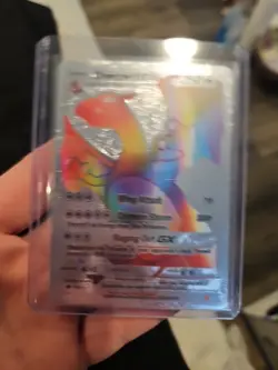 Charizard GX Silver Rainbow Foil Fan Art Vinyl Premium Collector Card - Image 1