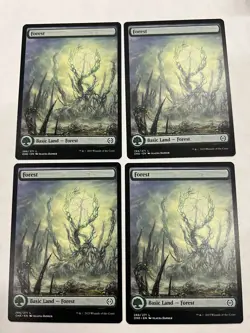 4x Forest 266 ONE MTG ART LAND M/NM Phyrexia (Alayna Danner) Regular / non-foil - Image 1