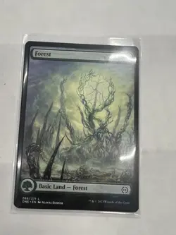 4x Forest 266 ONE MTG ART LAND M/NM Phyrexia (Alayna Danner) Regular / non-foil - Image 4