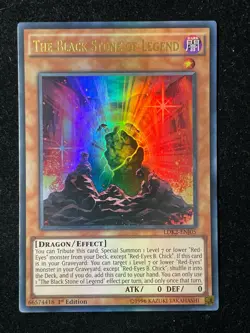 YUGIOH THE BLACK STONE OF LEGEND ULTRA RARE 1ST EDITION GOOD LDK2-ENJ05 - Image 1