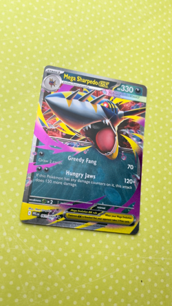 Mega Sharpedo ex 061/094 Me02: Phantasmal Flames Holo Pokemon Card Ultra Rare NM - Image 2