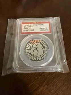 Pokemon Promo Coin PM Base Set Chansey 1999 PSA 8 - Image 1