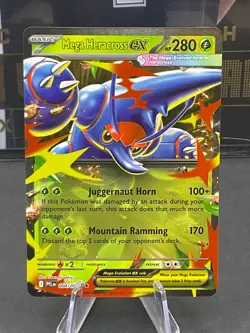 Mega Heracross ex Holo 004/094 Phantasmal Flames Pokemon TCG - Image 1