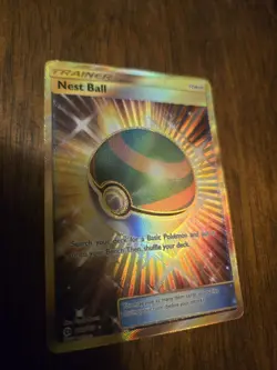 Pokemon Nest Ball 158/149 Secret Rare Card Sun & Moon Base Set Holo - Image 1