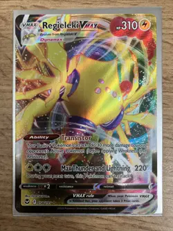 Pokemon Card Regieleki VMAX 058/195 SWSH 2022 Silver Tempest Near Mint - Image 1
