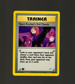 Team Rocket’s Evil Deeds 103/105 1st Edition Trainer Pokemon TCG NM Vintage 2002 - Image 1