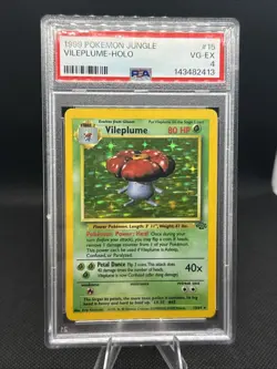 Vileplume 15/64 Jungle Holo Pokemon TCG PSA Graded 4 - Image 1