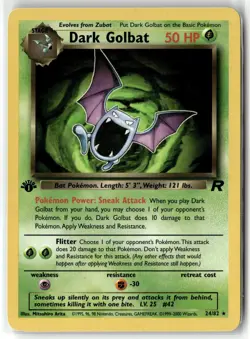 Dark Golbat ⭐ 24/82 Rare Team Rocket 2000 Pokemon 1st Edition NM/LP - Image 1