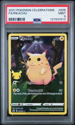 2021 POKEMON CELEBRATIONS #005 FULL ART/PIKACHU PSA 9 - Image 1