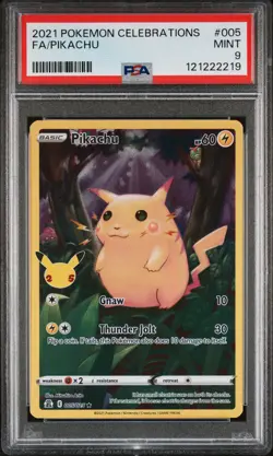 2021 POKEMON CELEBRATIONS #005 FULL ART/PIKACHU PSA 9 - Image 1