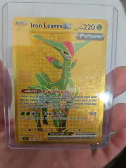 Iron leaves EX Gold Pokemon TCG Temporal Forces Holo Hyper Rare 213/162 PACK FR - Image 1