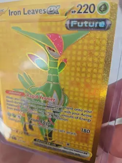 Iron leaves EX Gold Pokemon TCG Temporal Forces Holo Hyper Rare 213/162 PACK FR - Image 2