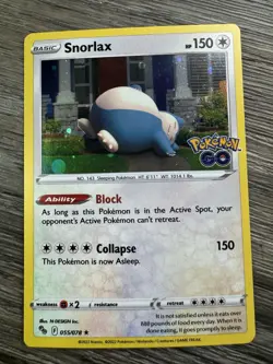 SNORLAX 055/078 Pokemon GO Cosmos Holo Rare Promo Pokemon TCG NM - Image 1