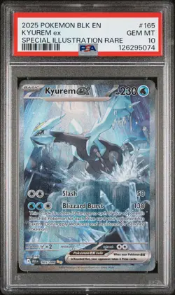 2025 POKEMON BLK EN-BLACK BOLT SPECIAL ILLUSTRATION RARE #165 KYUREM EX PSA 10 - Image 1