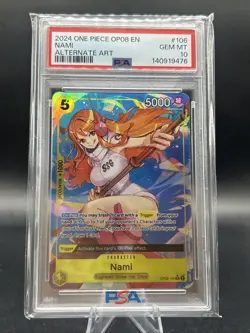 Bandai One Piece Nami OP08-106 Two Legends Alt Art Foil PSA 10 2024 - Image 1