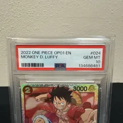 PSA 10 2022 ONE PIECE OP01 EN MONKEY D. LUFFY #024 GEM MINT SUPER RARE - Image 4