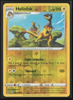 Heliolisk Uncommon SWSH02: Rebel Clash 064/192 NM Pokemon Card Reverse Holo - Image 1