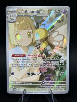 Pokemon TCG Lillie's Ribombee Card Journey Together Illustration, 164/159 - Image 1