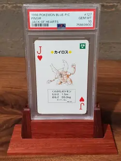 1998 Pokemon Pinsir Blue Back Poker Playing Card Jack of Hearts - PSA 10 - Image 1