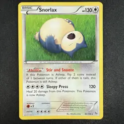 Pokemon TCG Snorlax 80/106 XY Flashfire Regular Non Holo Rare Card - Image 1
