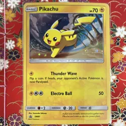 Pikachu SM81 Promo Holo Basic Pokemon Card 70 HP SM Set 2017 - Image 1