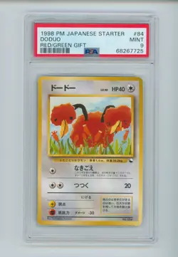 1998 Doduo Pokemon Japanese Starter Red/Green Gift #84 TCG Card PSA 9 - Image 1